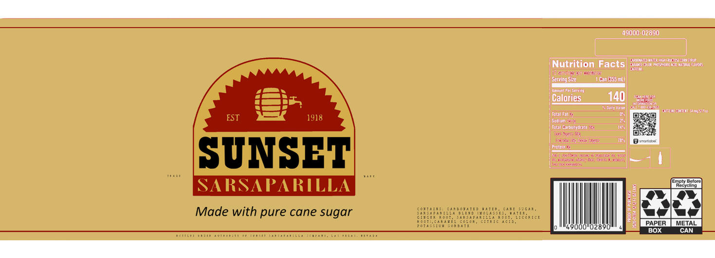 Sunset cola label
